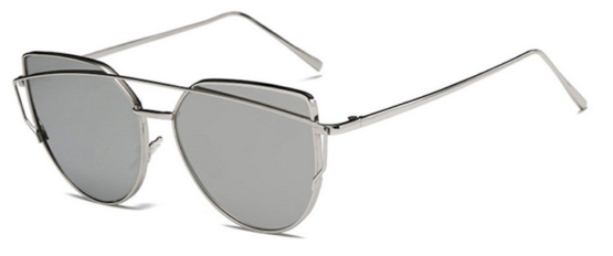 Oversized Female Sunglasses - Mirrored - All Silver