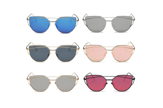 Oversized Female Sunglasses - Mirrored - Rose Gold - Pink Tint